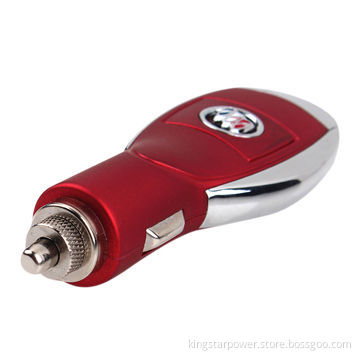 Luxury Auto Car USB Charger Power Adapter for iPhone HTC Samsung, OEM car Logo, Fashionable Design